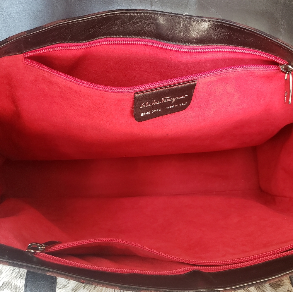 Salvador Ferragamo Logo Handbag Briefcase Tote - Picture 12 of 12